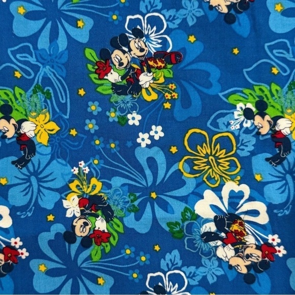 Authentic Disney Store Hawaiian Maxi Dress Mickey Minnie Mouse Blue Size Small - Picture 10 of 12
